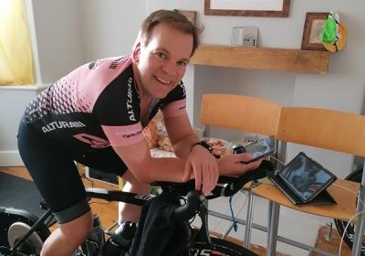 Phil Wiggins during his cycle ride