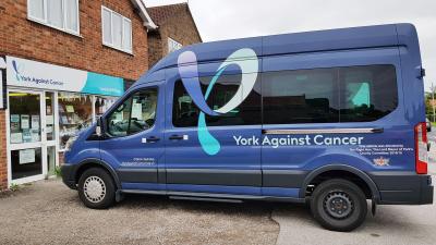 York Against Cancer's minibus at our Huntington HQ