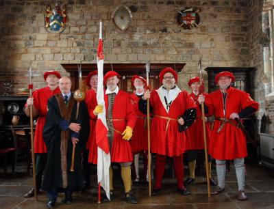 Brian Hughes, Beadle of the Freemen of York and organiser of RUTTP?, with members of the York Guard.