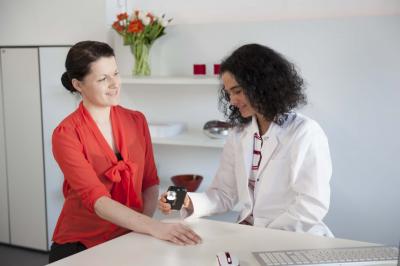 Dermatoscope in use