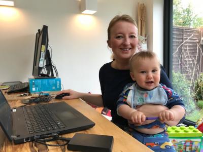 Dr Hinley juggling child care and research