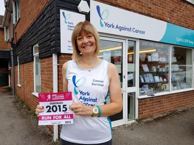 Deborah in her inspiring running vest!