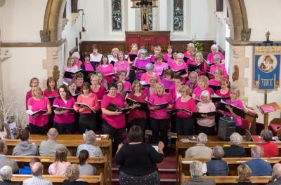 The choir in action during the fundraising concert