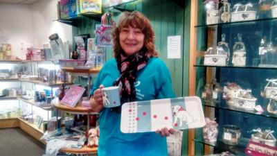 Our retail manager Pat Richardson in the pop-up shop