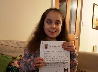 Sofia with her letter