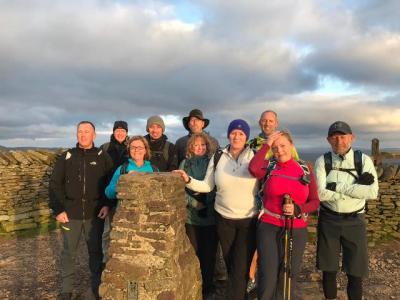 The team summits Pen Y Ghent