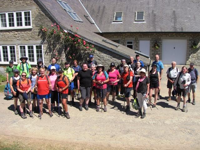 The walkers going strong after a refreshment stop The walkers going strong after a refreshment stop