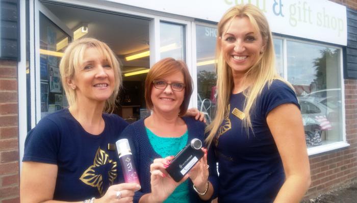 Katy Foxcroft (left) and Gillian Robson (right) with our general manager, Julie Russell