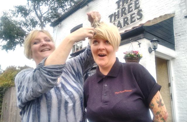 Maureen Jeffery threatens daughter Katie with a trim ahead of her head shave Maureen Jeffery threatens daughter Katie with a trim ahead of her head shave