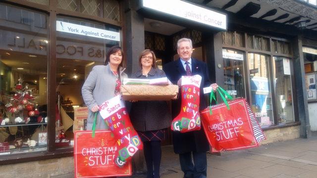 Rosie, Philip and Julie and our pop up shop rosie crux, julie russell and philip thake at YAC christmas shop